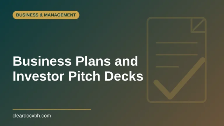 Business Plans and Investor Pitch Decks in Bahrain