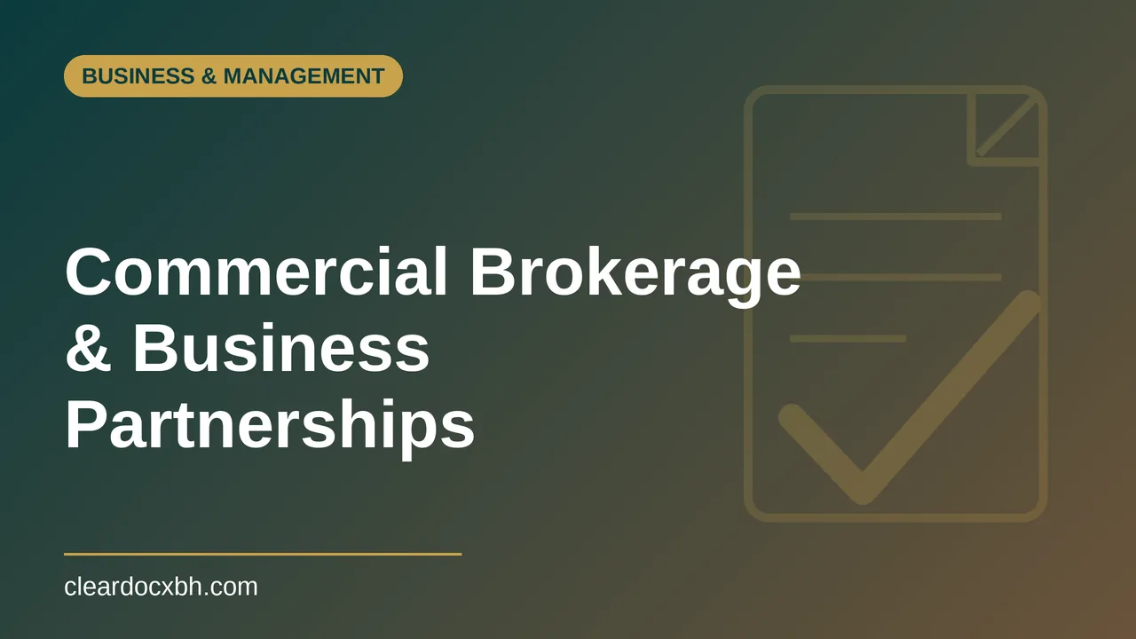 Commercial Brokerage and Business Partnerships in Bahrain