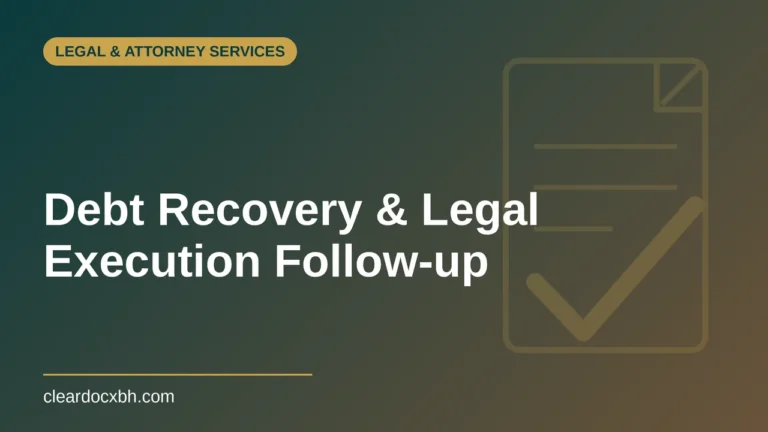 Debt Recovery and Legal Execution Follow-up in Bahrain