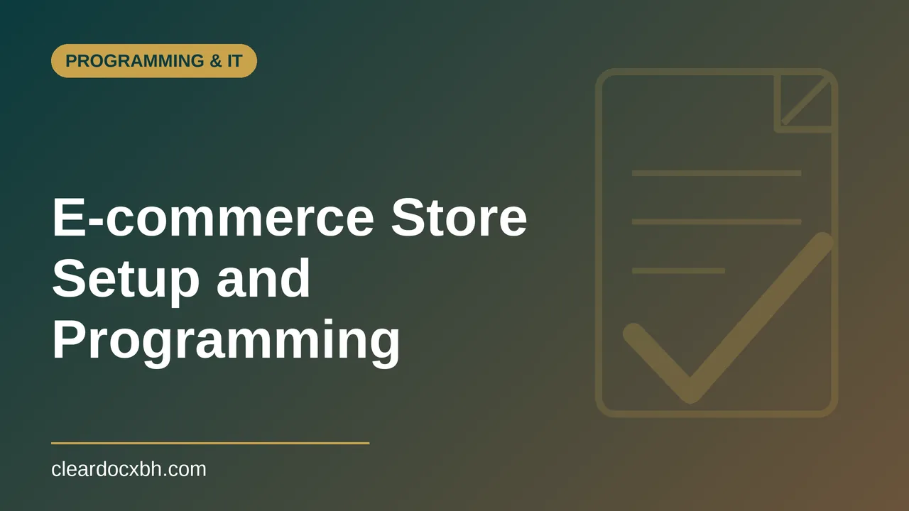 E-commerce Store Setup and Programming in Bahrain