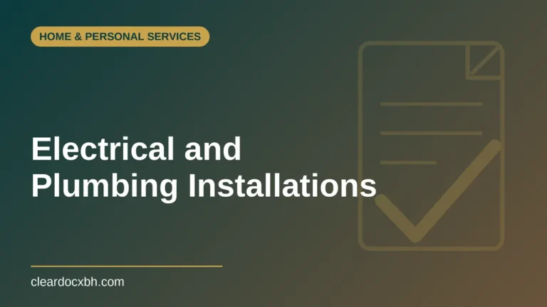 Electrical and Plumbing Installations in Bahrain