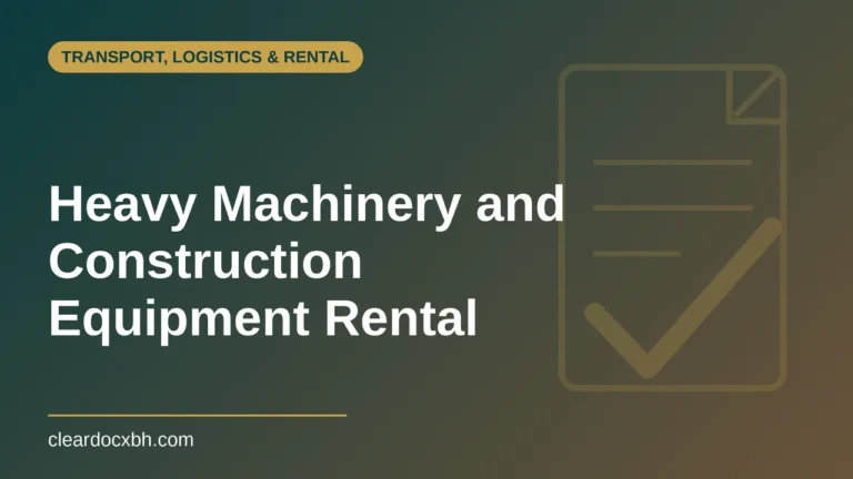 Heavy Machinery and Construction Equipment Rental in Bahrain