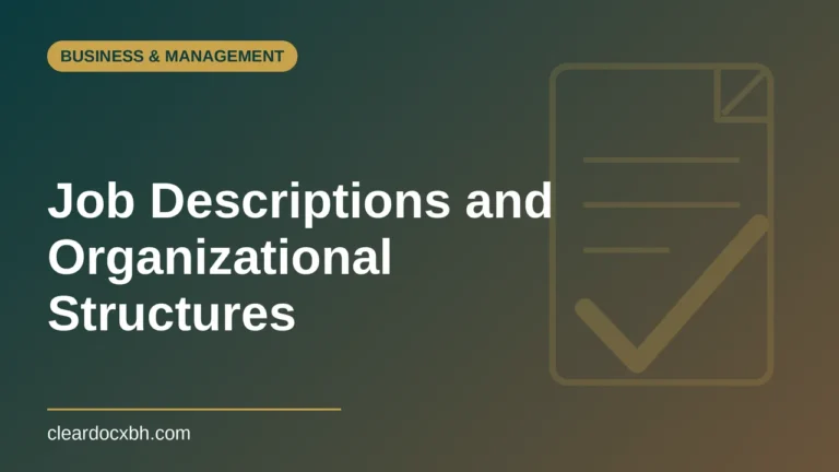 Job Descriptions and Organizational Structures in Bahrain