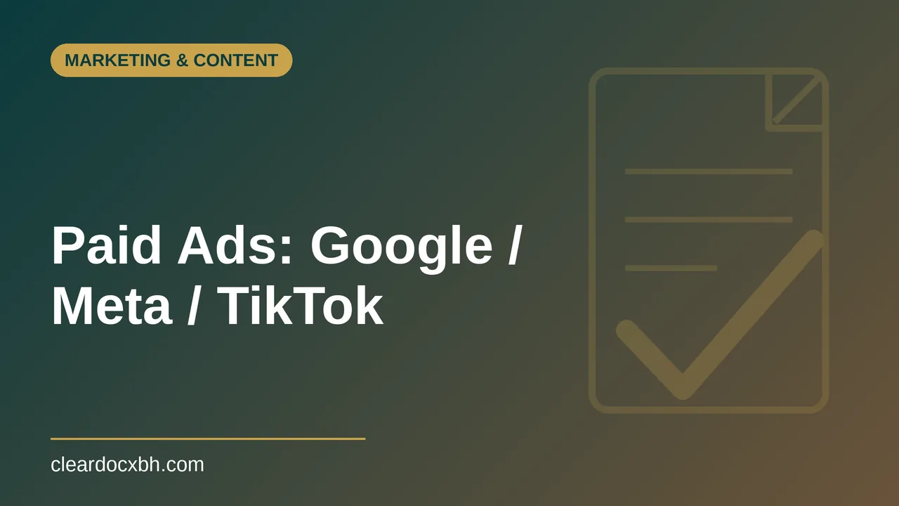 Paid Ads: Google / Meta / TikTok in Bahrain