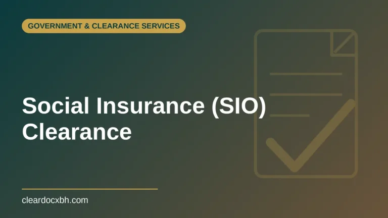 Social Insurance (SIO) Clearance in Bahrain
