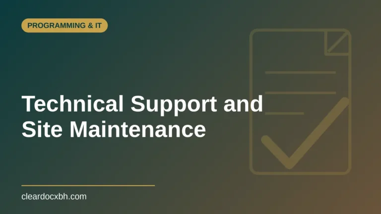 Technical Support and Site Maintenance in Bahrain