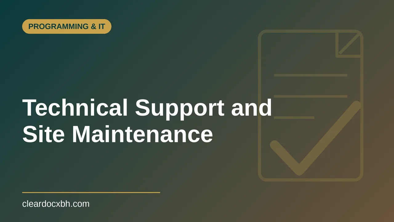 Technical Support and Site Maintenance in Bahrain
