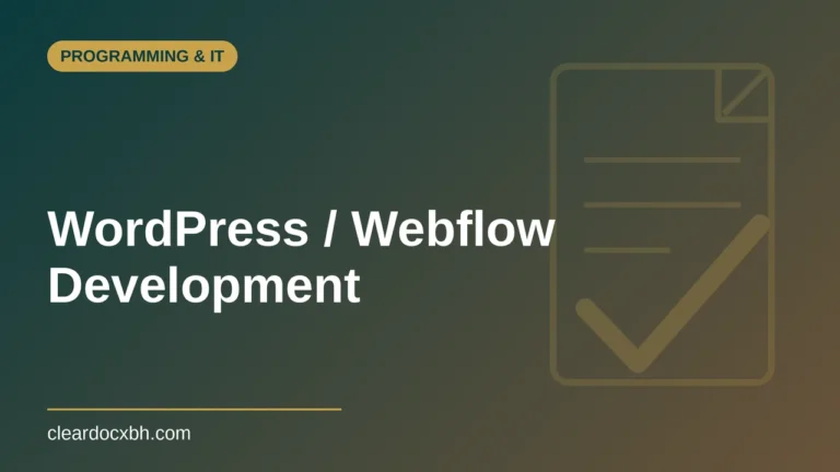 WordPress / Webflow Development in Bahrain